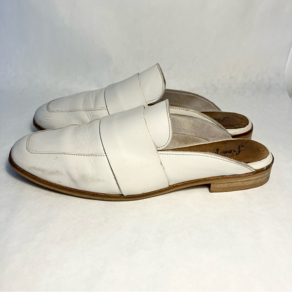 Free People White Leather At Ease Slip On Loafer Size 37 US 6.5 - Picture 3 of 6
